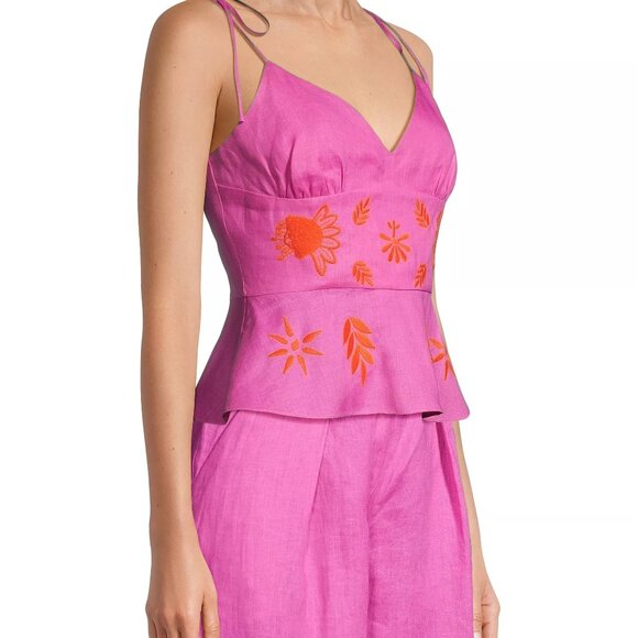 NWT Cynthia Rowley Hot Pink Peplum Top - Picture 2 of 6